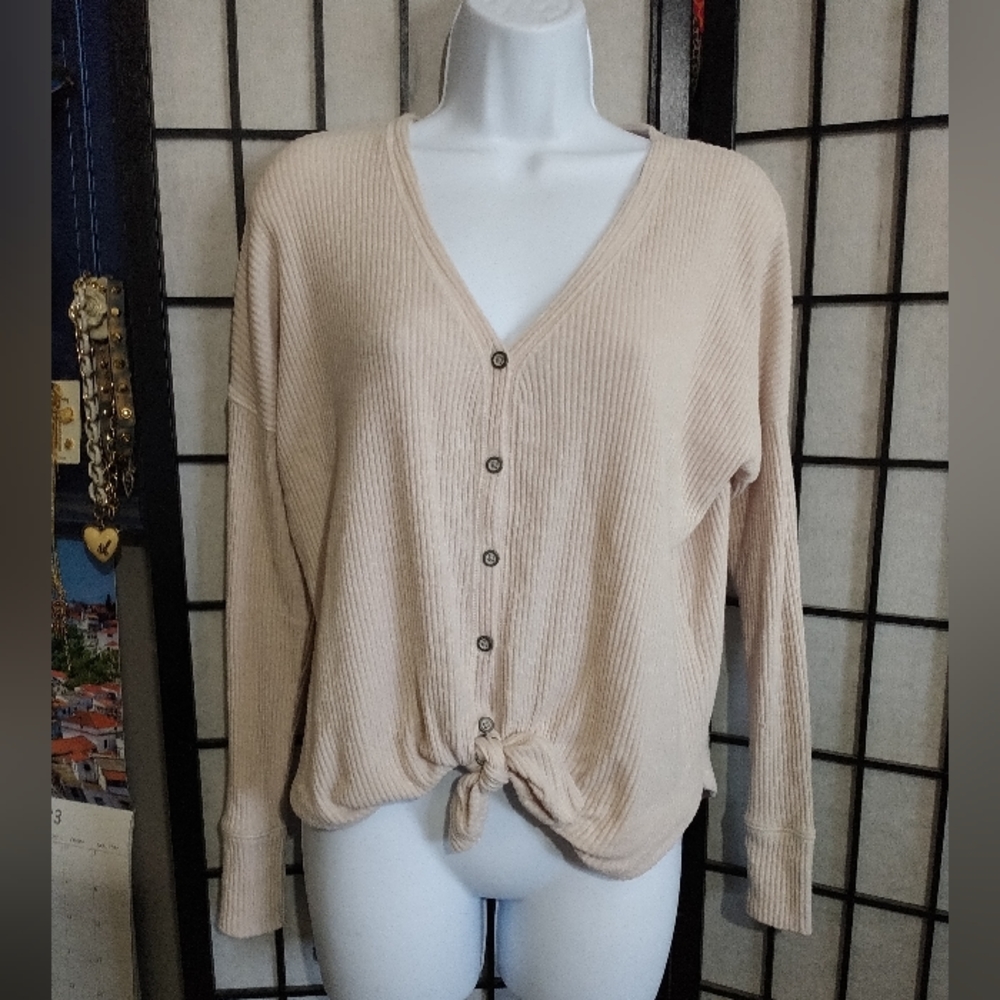 Abercrombie & Fitch Cream Long Sleeve Top sz XS